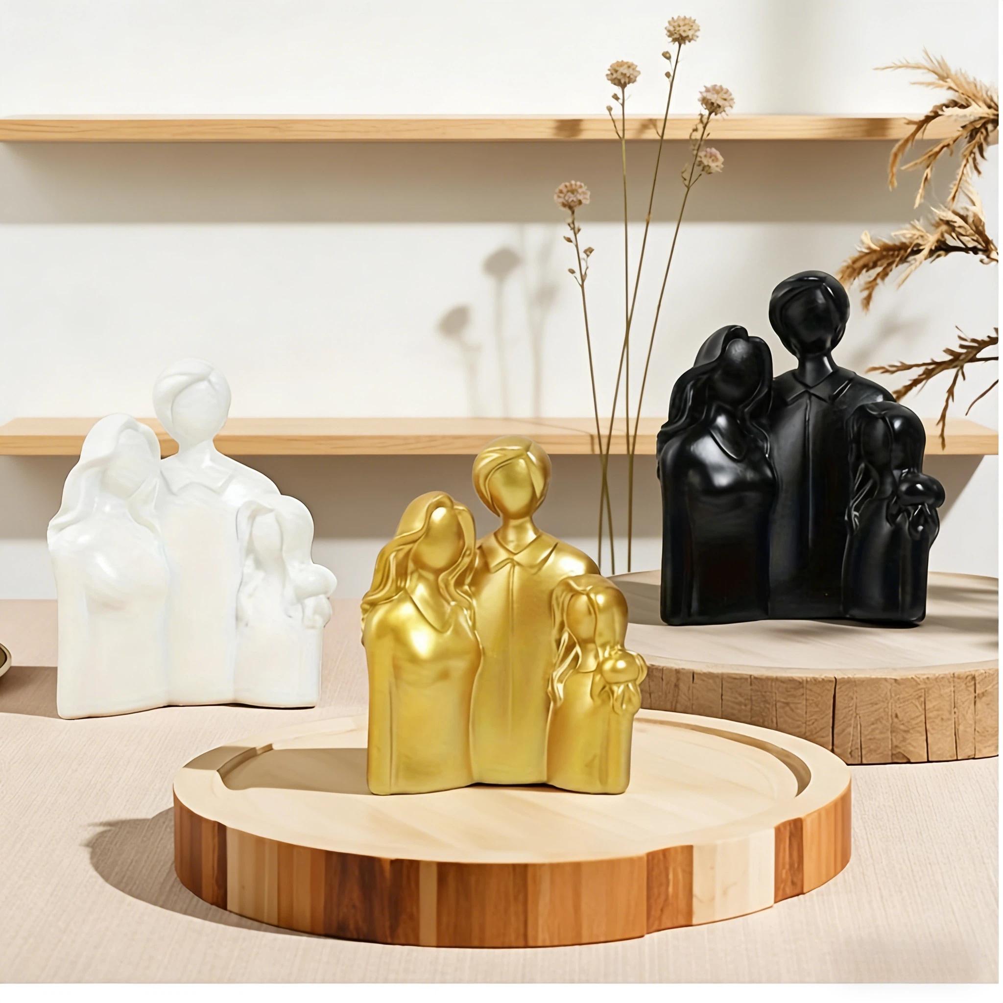 Warm Family Resin Sculpture, Healing Series, Multiple Colors Available, Entryway TV Cabinet Decor, Perfect Gift for Holidays