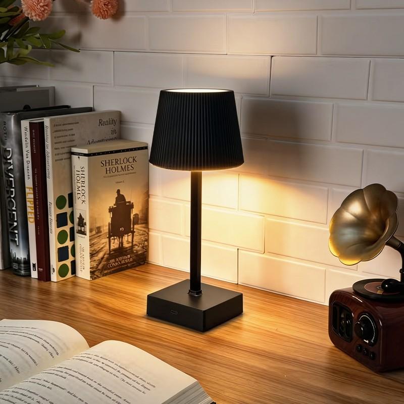 Rechargeable Dimmable Touch Table Lamp, Wireless Ambiance Lamp, Portable Adjustable Light, Ideal for Dining Room/living Room/bedroom/library/pub