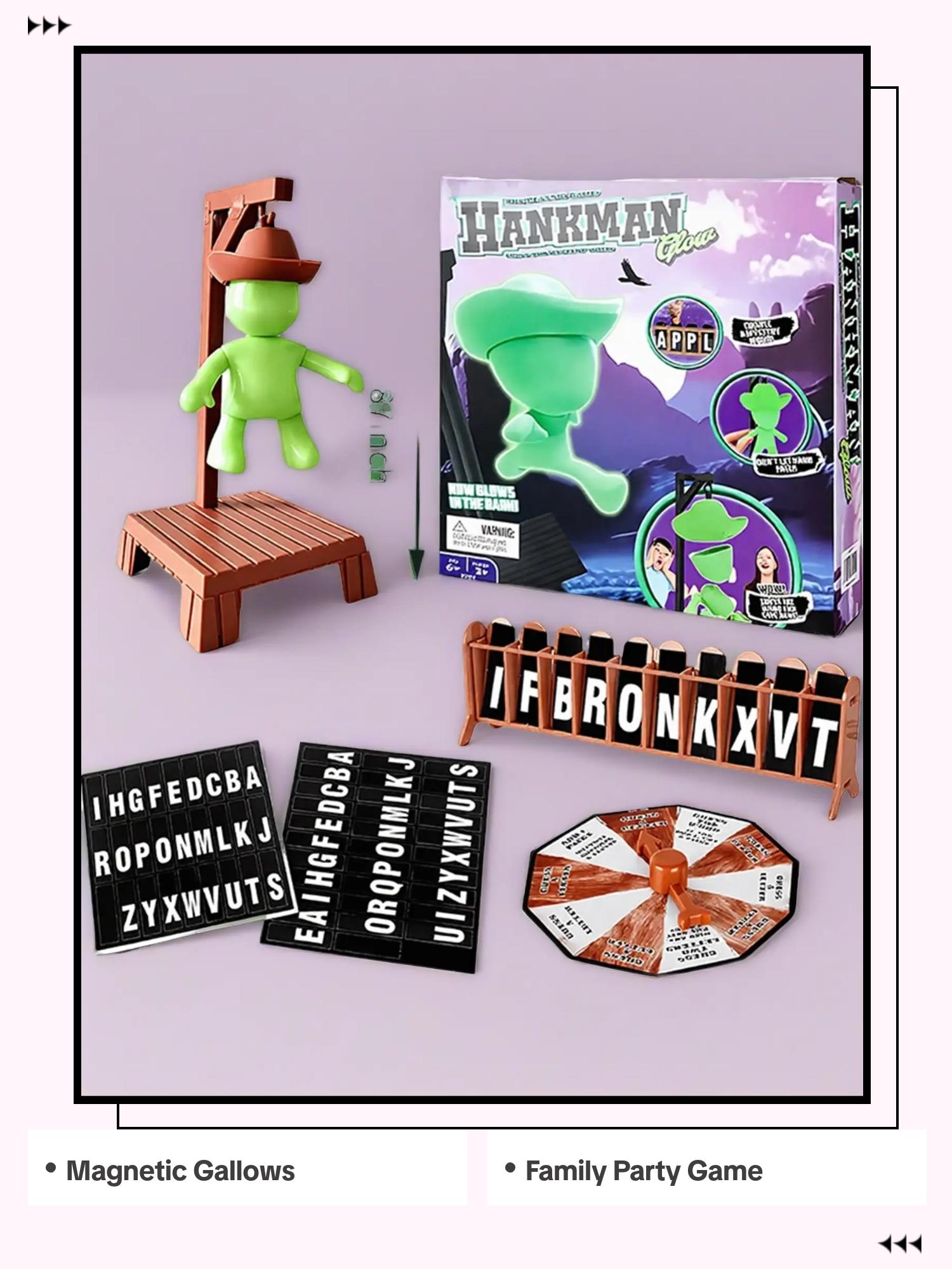 Magnetic Gallows Mystery Word Game, Guessing Game, Family Party Game ...