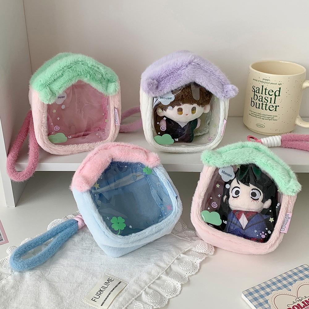 Cartoon Plush Doll Bag, Student Toy House Storage Bag, Anime Figure Cotton Doll Display Hanging Bag, Pain Bag for Collectors