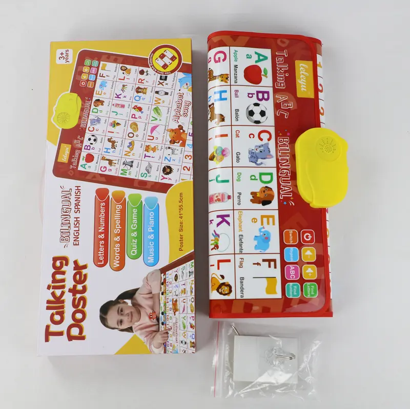 Product Introduction of Bilingual Talking Wall Chart for Kids – English & Spanish Learning Poster with Songs, ABCs, Numbers, Animal words & Piano – Interactive Educational Toy for Toddlers 1-6 – No Screen, Battery Powered classroom use Alphabet Preschool 19