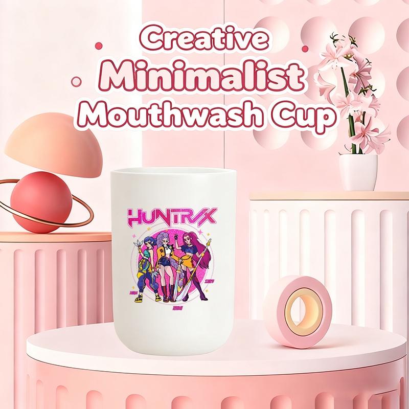1pc mouthwash cup, cartoon pattern printing, durable bathroom toothbrush cup, wash cup, toothbrush holder, bathroom storage, bathroom water cup, brushing cup, Christmas Valentine's Day gift for students back to school (only cups are sold)
