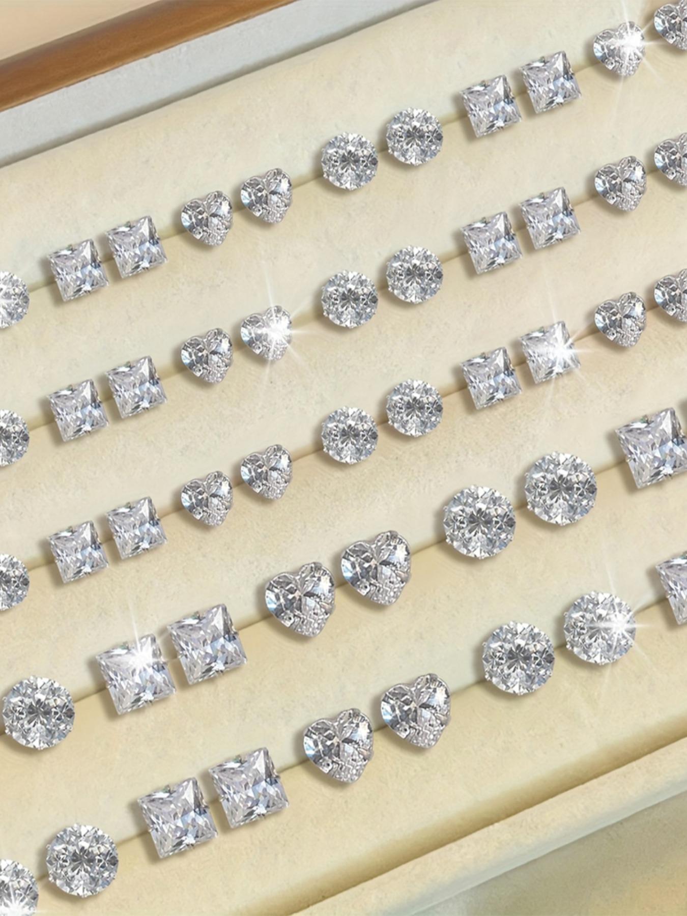 Rhinestone Decorated Stud Earrings Set, Fashionable Jewelry for Women & Men, Trendy All-match & Exquisite Jewelry for Birthday Gift, Ear Studs