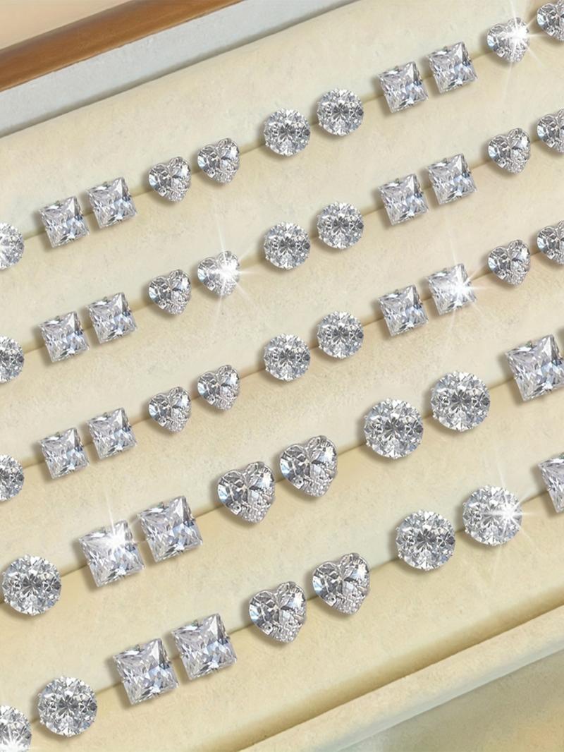 Rhinestone Decorated Stud Earrings Set, Fashionable Jewelry for Women & Men, Trendy All-match & Exquisite Jewelry for Birthday Gift, Ear Studs