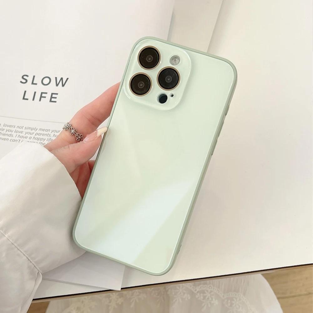 Luxury AG Glass Candy Color Phone Case For iPhone 17Air 17 16 15 14 13 12 11 Pro Max Full Lens Camera Protective Shockproof Back Cover