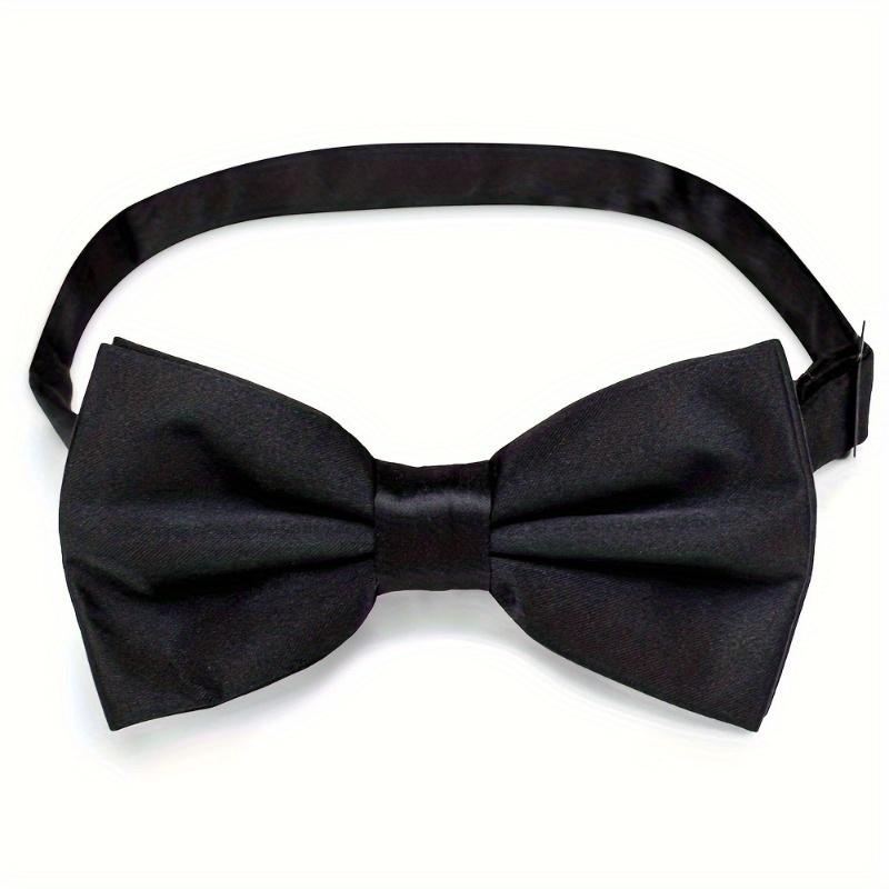 2pcs Formal Tuxedo Black Bow Tie, Adjustable Bow Tie for Suit Uniform