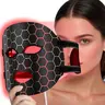 LED Silicone Light Facial Mask, Comfort Silicone Red Light LED Face Mask, Rechargeable Silicone LED Skin Care Mask, LED Photorejuvenation Mask, Face Mask Glowing Skin, Personal Skincare Products For Women & Men