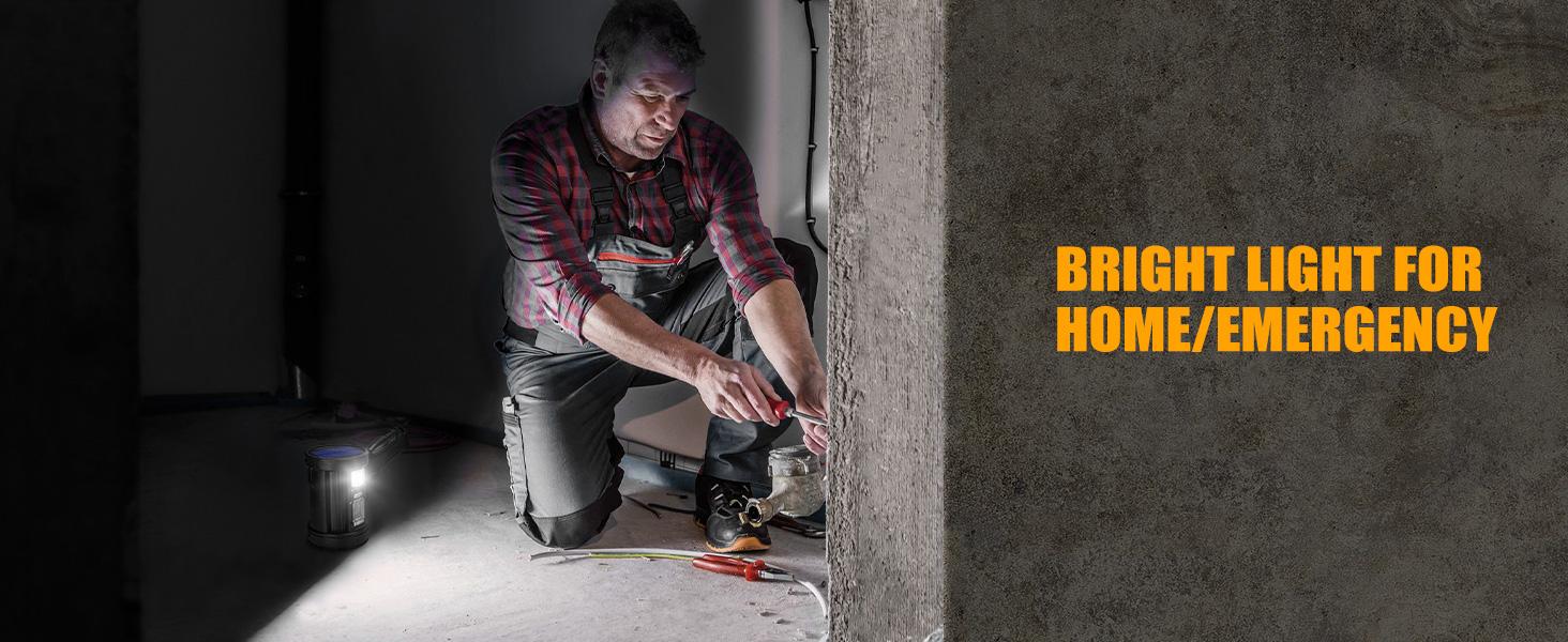 Rechargeable Searchlight Bright LED Spotlight Flashlight with 6 Modes Solar Panel Waterproof for Hunting Camping Boat 3000mAh Battery IPX5 Waterproof