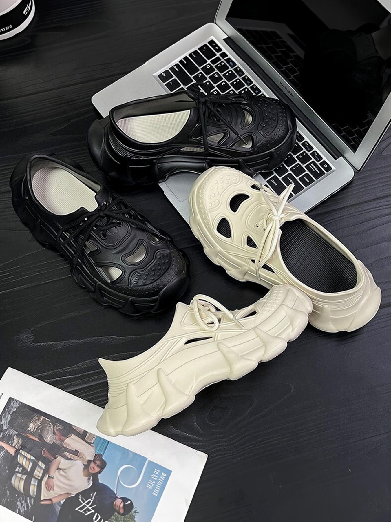 Men's Classic Breathable Perforated Slip-On Sandals Lightweight EVA Non-Slip Beach Slippers Waterproof Outdoor Garden Shoes Comfortable Casual Footwear for Summer Driving Walking & Daily Use