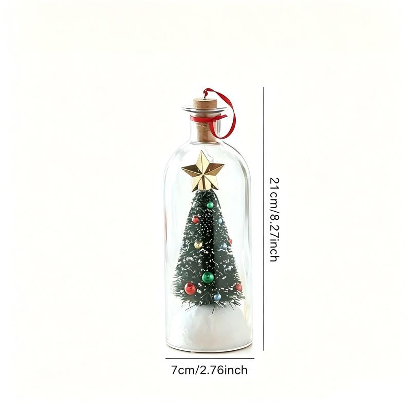 2027 Christmas Message in A Bottle Tree Recordable Snow Globe Forever Voice Ornament Playback Cork Glass Sentimental Gift Personalized Winter Vial Greeting Festival Party New Year Card Idea Handmade Christmas Decor