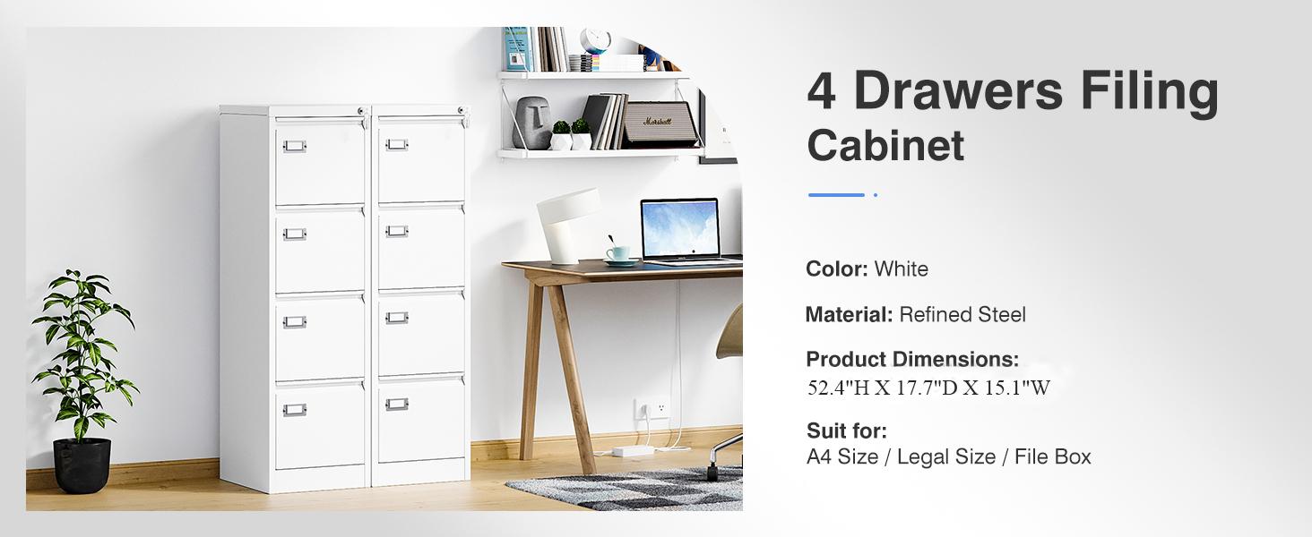 Yizosh 4 Drawer Black File Cabinet with Lock, Filing Cabinets for Home Office, Metal Locking Office File Storage Cabinets with Drawers, Vertical Small Filing Cabinet Organizer for Legal/A4 Yizosh 4 Drawer Black File Cabinet with Lock, Filing Cabinets for Home Office, Metal Locking Office File Storage Cabinets with Drawers, Vertical Small Filing Cabinet Organizer for Legal/A4