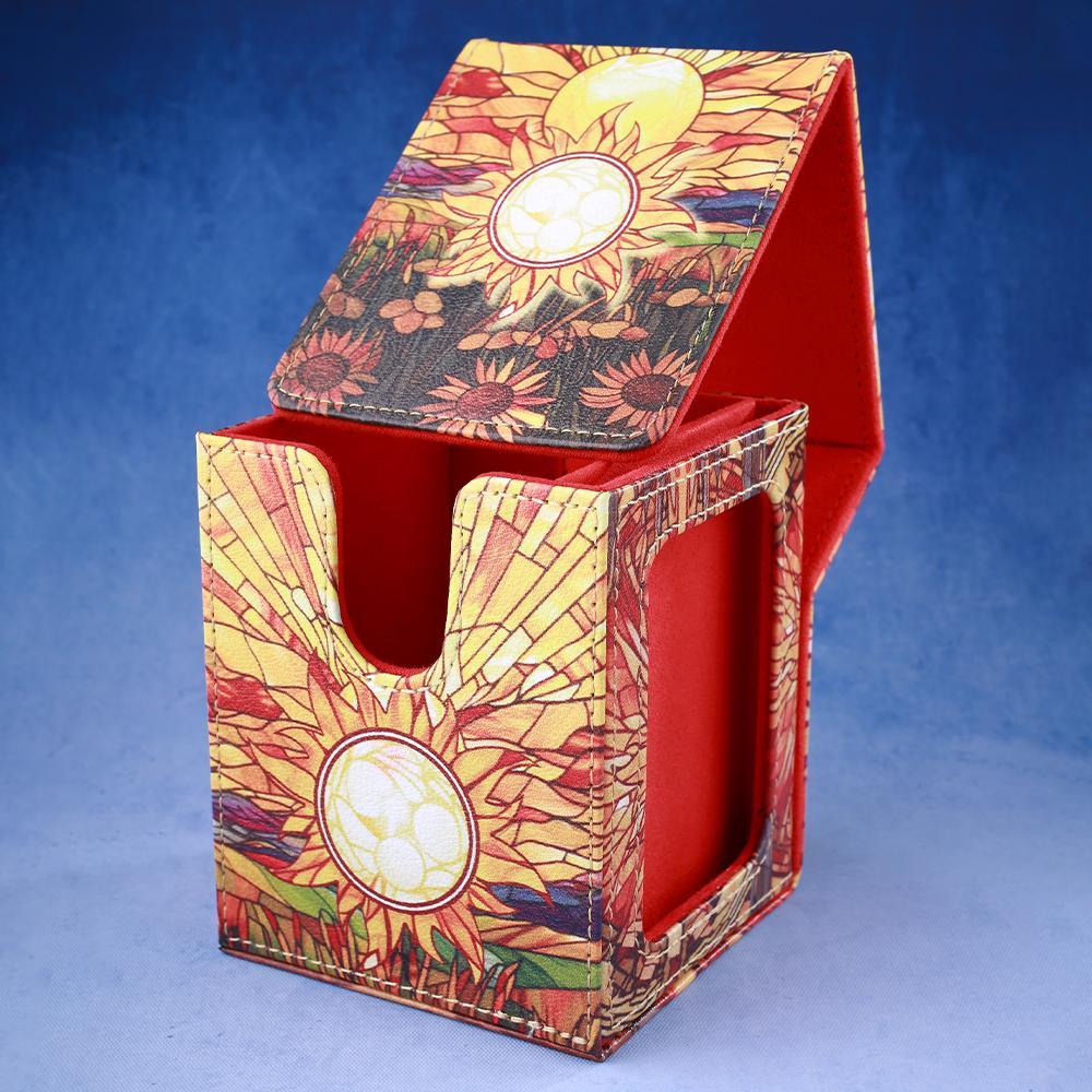 Cards Deck Box Fit For MTG Deck Box With 2 Card Dividers 2 Dice Magic Commander Vertical Style Leather Trading Cards Storage Box Cards Deck Box Fit For MTG Deck Box With 2 Card Dividers 2 Dice Magic Commander Vertical Style Leather Trading Cards Storage Box