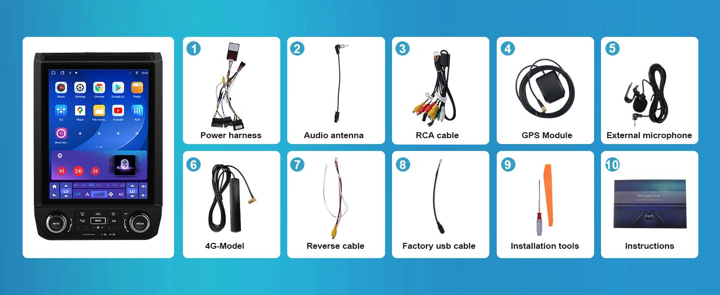 12.1" Android 13 4GB+64GB Car stereo for Ford F150 2015-2020 touch screen, original car with Bang & Olufsen audio system , has Android Auto Wireless Carplay, Bluetooth WIFI supports GPS Navigation