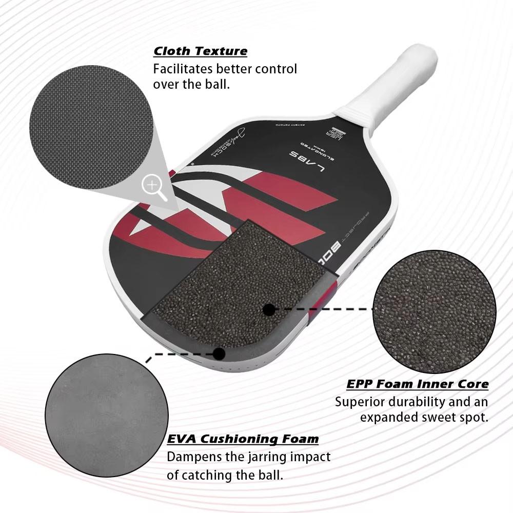 Boomstik Carbon Fiber T700 Pickleball Paddle, Foam Core for Better Control, 16mm Thick Hot Formed, High Friction Surface, Ideal for Competitive Players