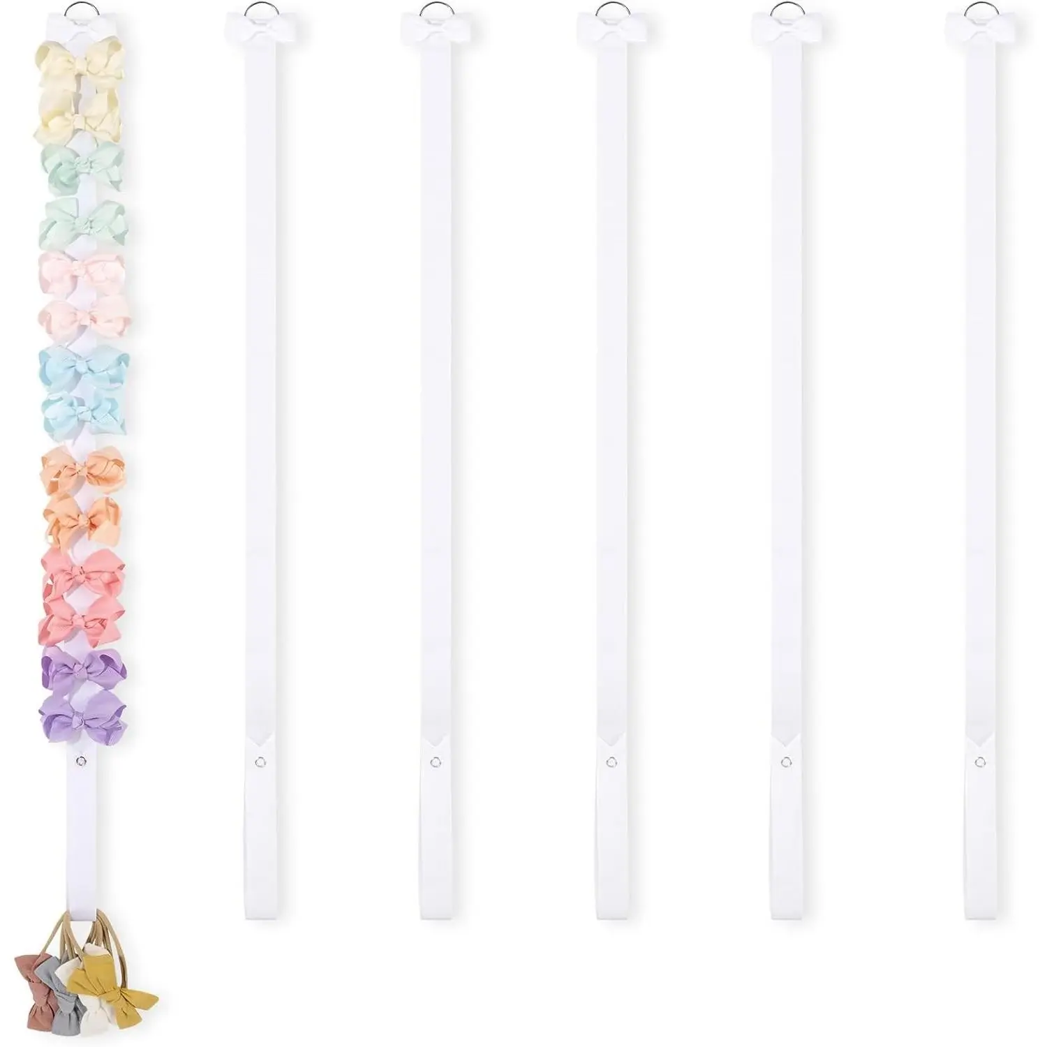 6PCS Hair Bow Holder Organizer for Girls - Wall Hanging Bow Storage for Hair Clips, Baby Headbands, Hair Accessories, Nursery Room Decor(Gift)