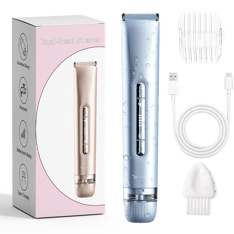 Electric Hair Removal Tool, 1 Box Rechargeable 2 in 1 Body & Facial Hair Removal Dual Head Shaver, Waterproof Hair Removal Machine for Armpits and Legs,father'sdaygifts,summerhairstyles