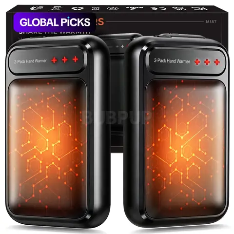 Ultra Thin Rechargeable Hand Warmers 2 Pack, Electric Hand Warmers, 3 Heat Levels, Ultra Lightweight 55g, Winter Gifts for Christmas