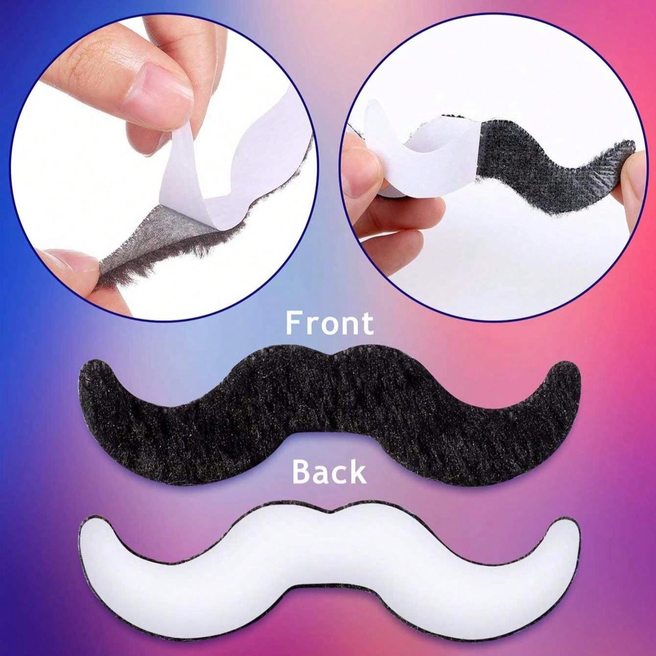 Self-Adhesive Fake Mustache Set, 4/12/24/48 Pieces, Unique Beard Styles, Perfect for Role Play, Halloween Party, Cosplay, Photo Booths