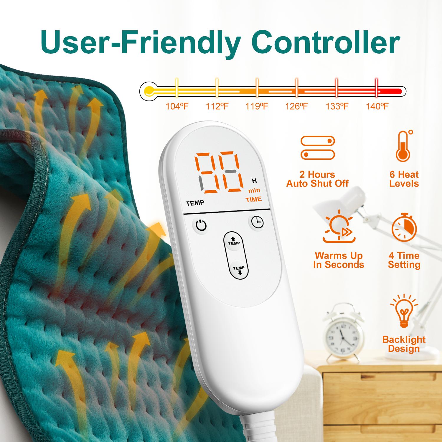 Heating Pad for Period Cramps & Back Pain Relief, 24" x 12" Electric Heated Pad for Leg, Knee, Waist and Shoulder, 6 Heating Settings & 4 Timer Power-Off, Christmas Gifts for Dad Mom Heating Pad for Period Cramps & Back Pain Relief, 24" x 12" Electric Heated Pad for Leg, Knee, Waist and Shoulder, 6 Heating Settings & 4 Timer Power-Off, Christmas Gifts for Dad Mom