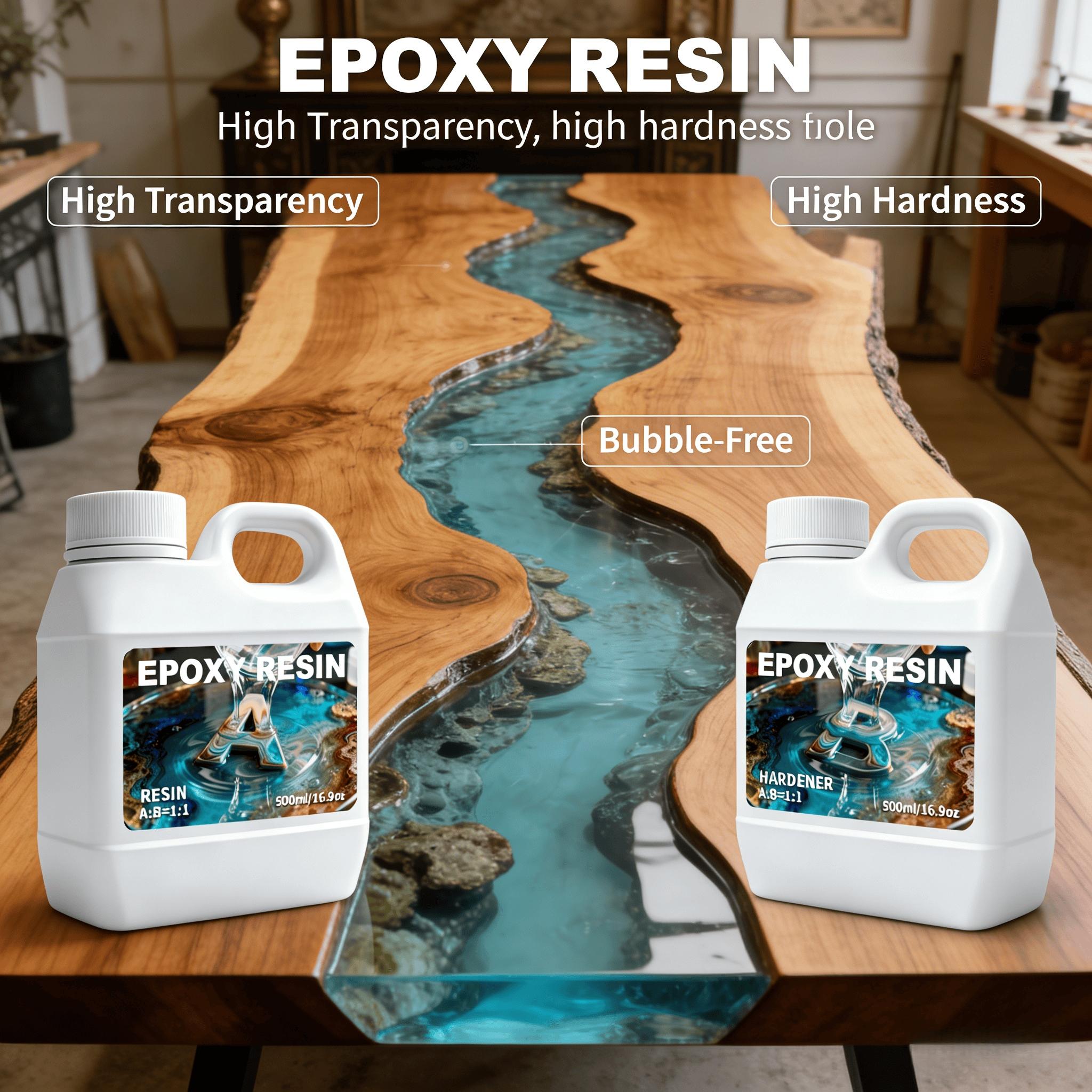 33.8oz/1000ML Epoxy Resin Kit, Easy Mix, High Gloss, Durable Epoxy Finish, Odorless, Long Lasting Bond, Ideal for DIY Crafts, Jewelry, Art Coating, Perfect for Creative Projects