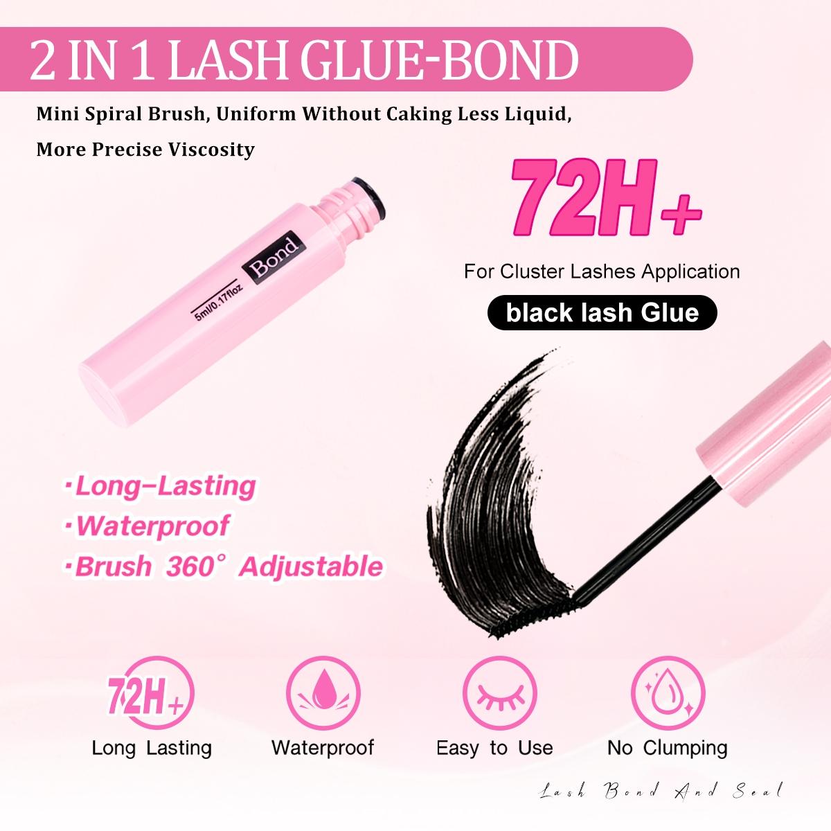 80D Eyelash Growth Kit, Independent Lashes with Dual Glue Tweezers, D Curl Mixed Lengths, Non-Toxic, Easy Application, Perfect for Home Makeup