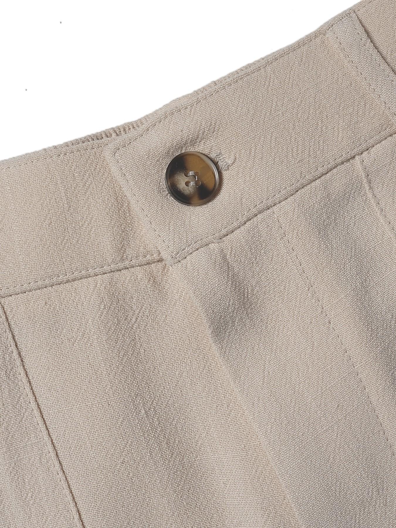 Women's Classical Linen Palazzo Pants Summer Flowy Wide Straight Leg Beach Trousers With Pocket Casual Solid Color Soft Elastic High Waist Lounge Pants Travel Vacation Bottoms Date Brunch Home Work Streetwear Outfit