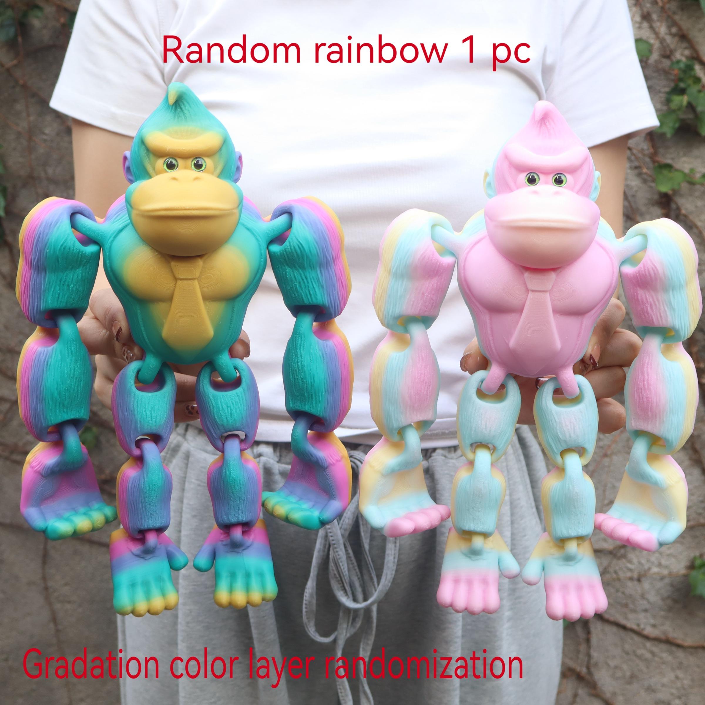 3D Printed Gorilla Figurine Game Dream Doll Set, Jointed, Hanging Door Decor, Home Office Use, Perfect for Birthday Parties, Collectible Figurines