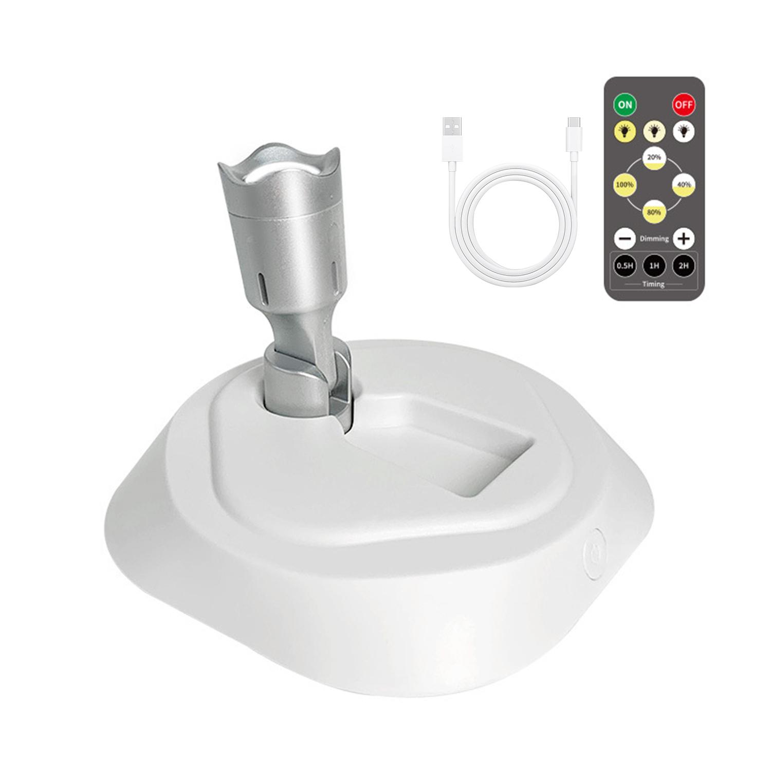 LED Wireless Spotlight with Remote Control, Rechargeable Indoor Light, Adjustable Color Temperature, Timer, Suitable for Cabinets and Wall Lights, LED Mood Light