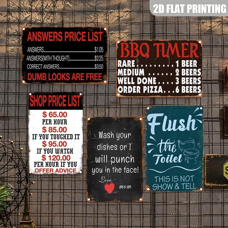 Vintage Aluminum Wall Decor, 8x12 Inch Handwritten Metal Sign, Durable Indoor/outdoor Decoration, Humorous Gift for Home, Kitchen, Garden, Bathroom