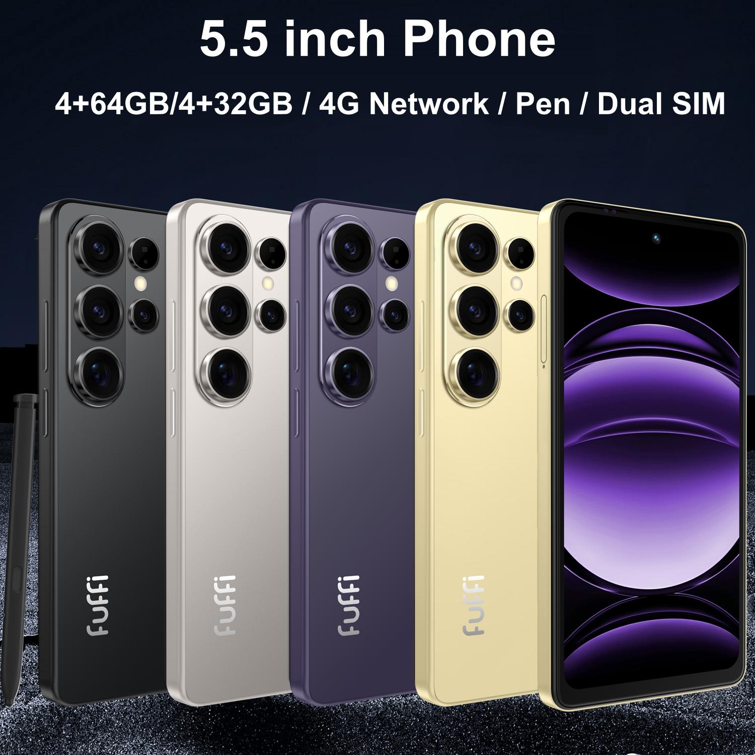 FUFFi-S26 Pro Android Phone, 5.5 Inch Display, 4+64GB ROM/32GB ROM, Dual Sim ,5+13mp Camera, 4G Network,2500mah Battery, Mini Max Smartphone, Android Mobile Phones