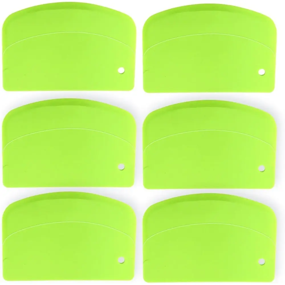 6pcs Dough Scraper Set, Bench Scraper for Baking with Flexible Edge, Essential Kitchen Tool for Easy Dough Handling