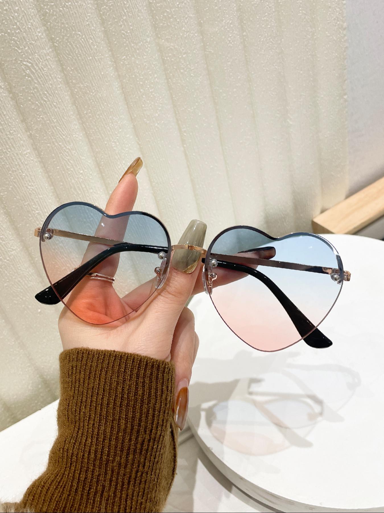 XUH 3-Pack Women's Heart Shaped Sunglasses, Lightweight TR90 Nylon Frames, One Size Universal Fit Casual Fashion Eyewear, Fun Trendy Shades for Music Festivals & Beach Vacations tiktokshopbacktoschool