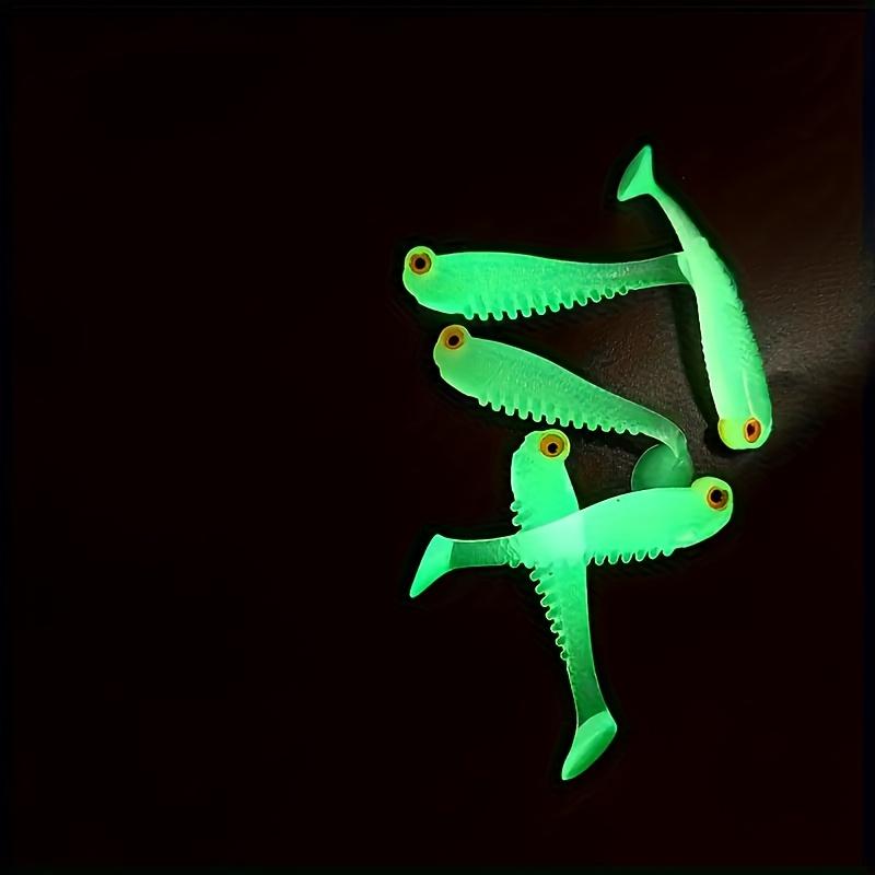5/15/2pcs Night Light Soft Silicone Fish Bait, 1.97-inch Swinging Fake Bait Set, Hunting and Fishing Special, Luminous Fish Bait