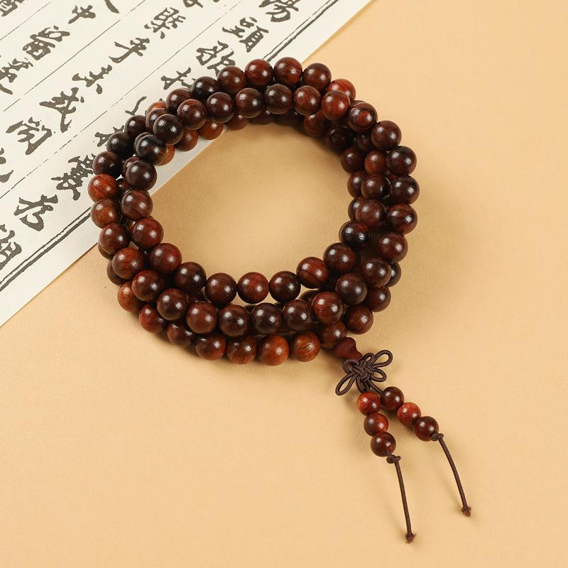 Sandalwood multi-bead stacked bracelets, new Chinese-style multi-ring wooden bracelets, Buddhist bead jewelry for meditation, odor-eliminating fragrant bracelets, collectibles