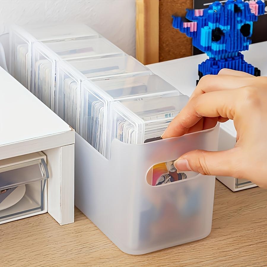 2pc Card Storage Box with 5 Compartments, PP Material Transparent Organizer for Cards & Postcards, Ideal for Young Adults & Students, Durable Plastic Organizers