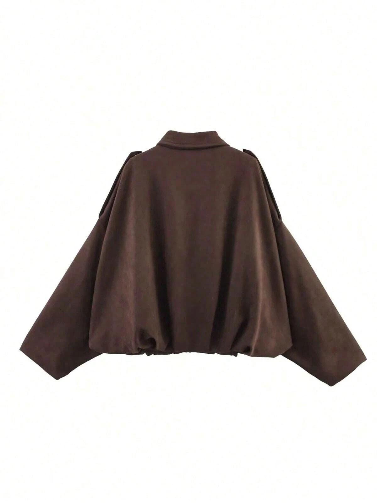 Elegant Solid Color Pilot Jacket for Women, Lightweight Fall Basic Casual Coat, Perfect for Back-To-School and Office, Subtle Luxury Style