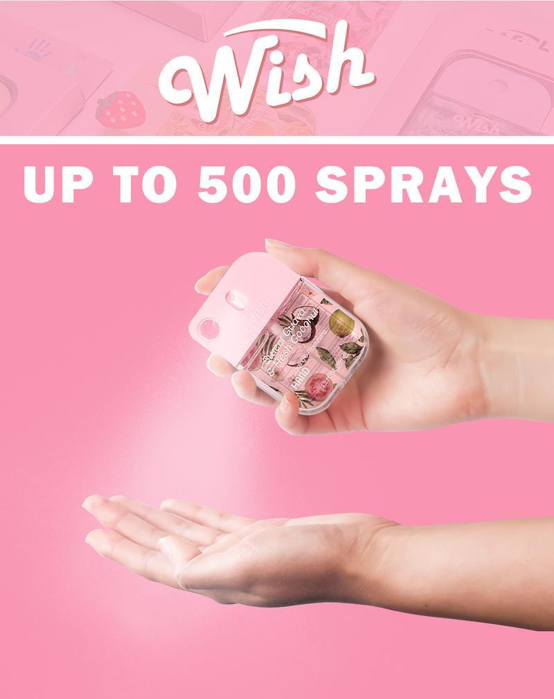 Wish 1.2 fl oz Hand Sanitizer Fragrance Spray Portable Hydrating Mini Perfume Fresh Fruity Scent Leaves Hands Cleaning Hydrated Delicately Scented No Rinse Travel Size for All Ages Ideal for Outdoor Activities Holidays & Gifting Skin Care Aroma