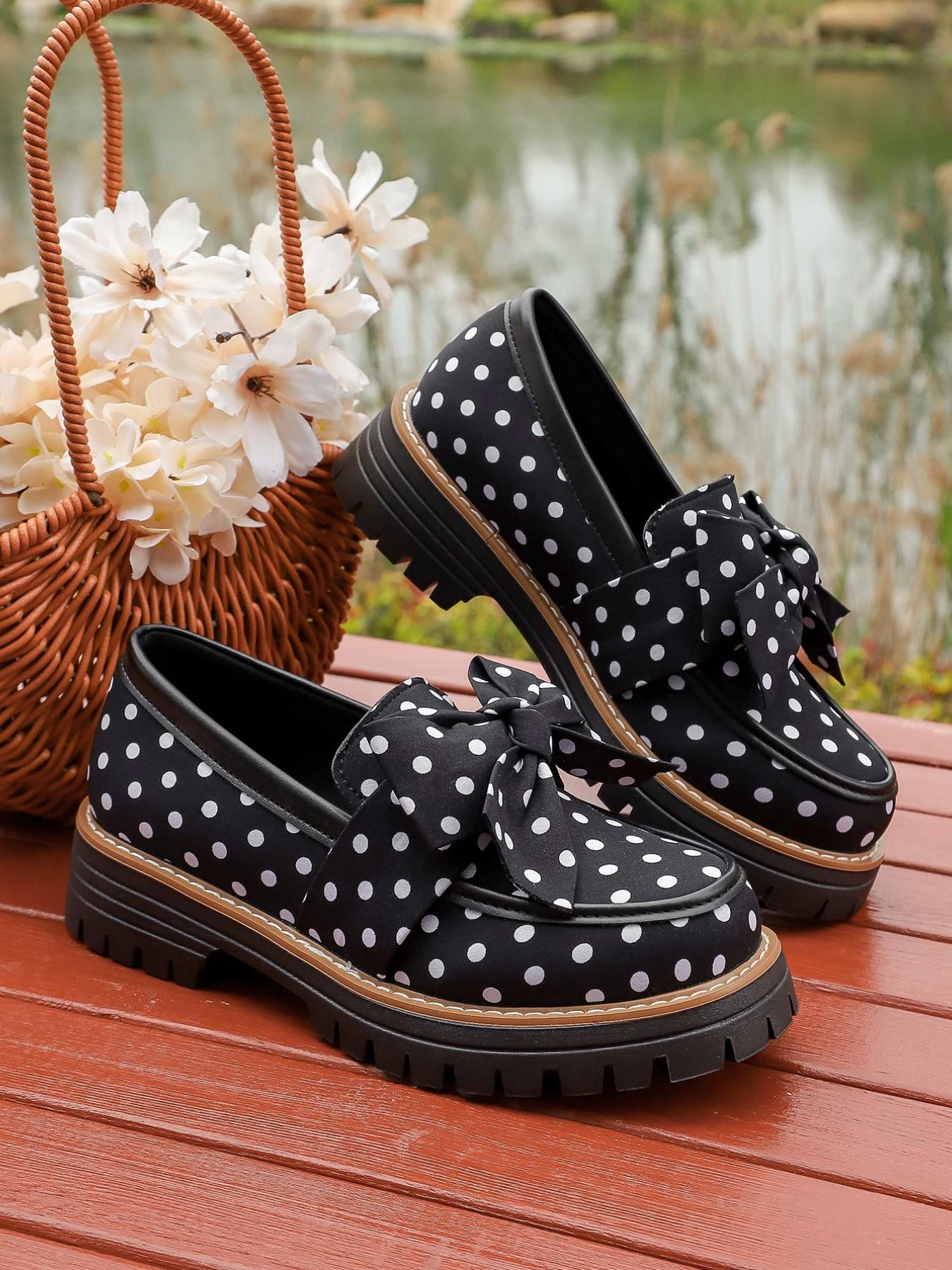 2026 Spring Summer New Zebra Stripe Bow Tie British Style Earl Loafer Slip Ons Thick Sole Small Leather Shoe Chunky Heel Women's Single Shoes