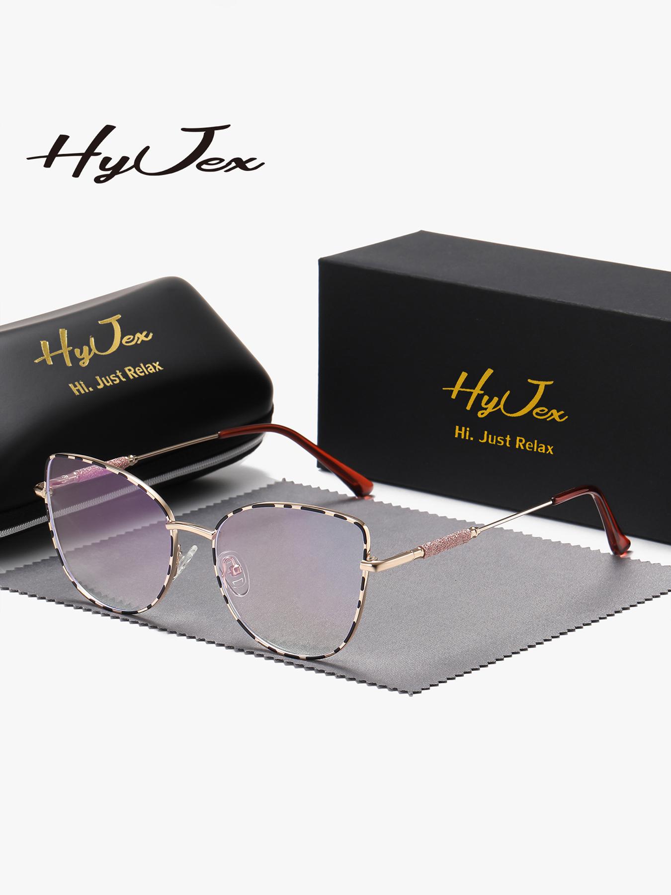 HYJEX 1 Piece Unisex Fashionable And Versatile Style Anti Blue Light Full Frame Plano Glasses Elegant And Charming Cat Eye Frame Plano Glasses