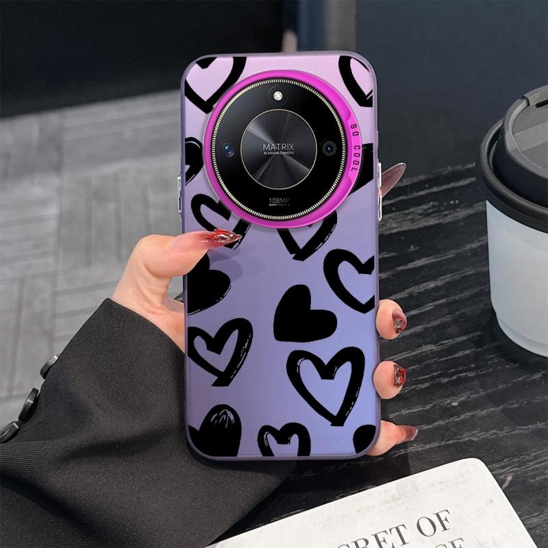 chaotic heart, purple phone case, suitable for Honor phone cases, suitable for Honor 600 Lite, 400, 200, Magic 8 Lite, 7, 6, 5, X9, X8, X7, X6 4G, 5G, Pro, Lite, Smart series and various models of phone cases, cool, internet celebrity style