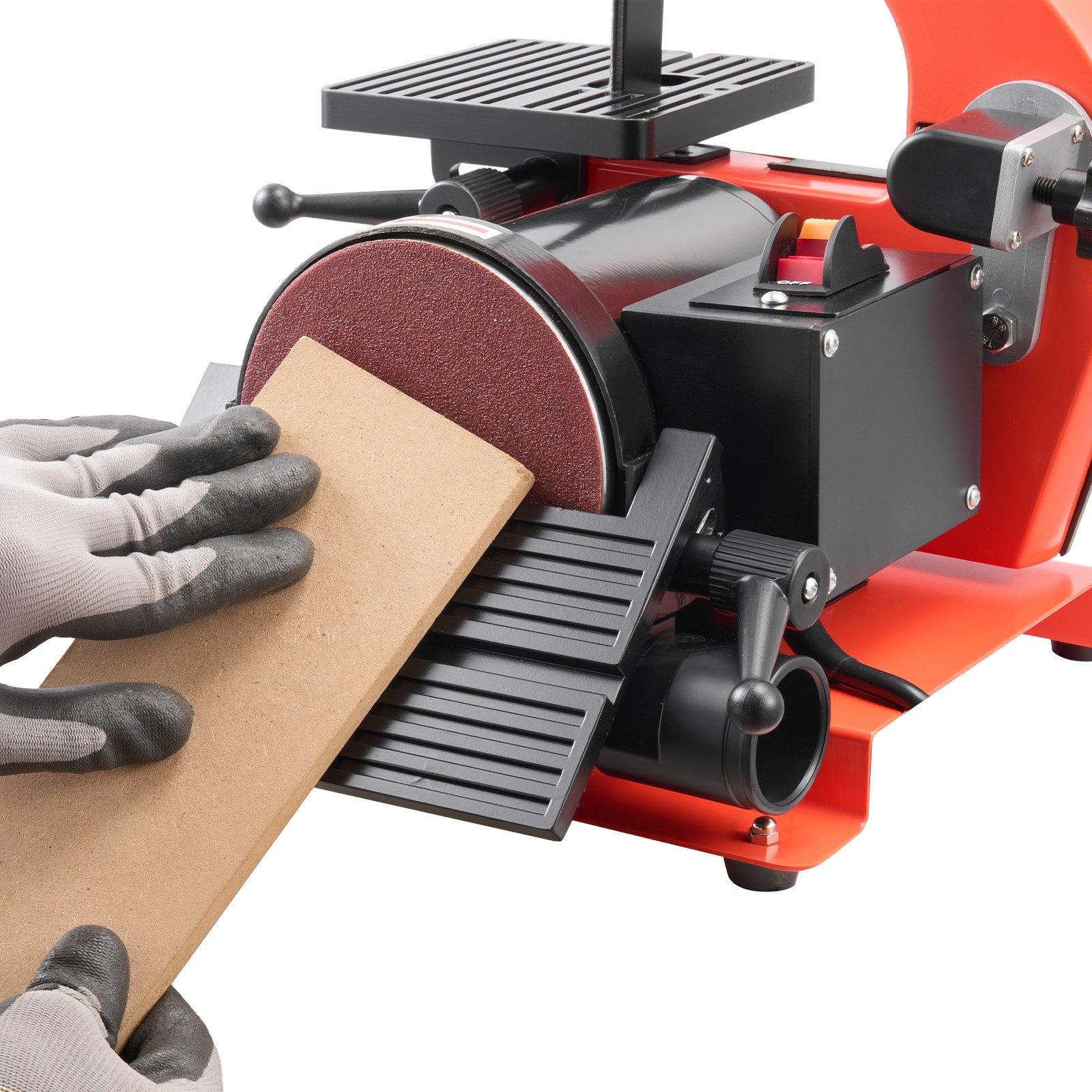 VEVOR Benchtop Disc Sander Combo, 5 inch Disc & 1" x 30" Belt Sander, 250W Power, 0-45 Adjustable Worktable, Dust Collection Ports for Woodworking, DIY Projects