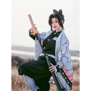 Kochou Shinobu Cosplay Kostuum Anime Shinobu Pruik Haori Uniform Vrouwen Kinderen Halloween Kleding