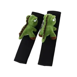 Cute Dinosaur Plush Car Seat Belt Shoulder Pad, Soft Padded Anti-Rub Seatbelt Cover, Comfort Driving Cushion & Cartoon Auto Interior Decor Accessory