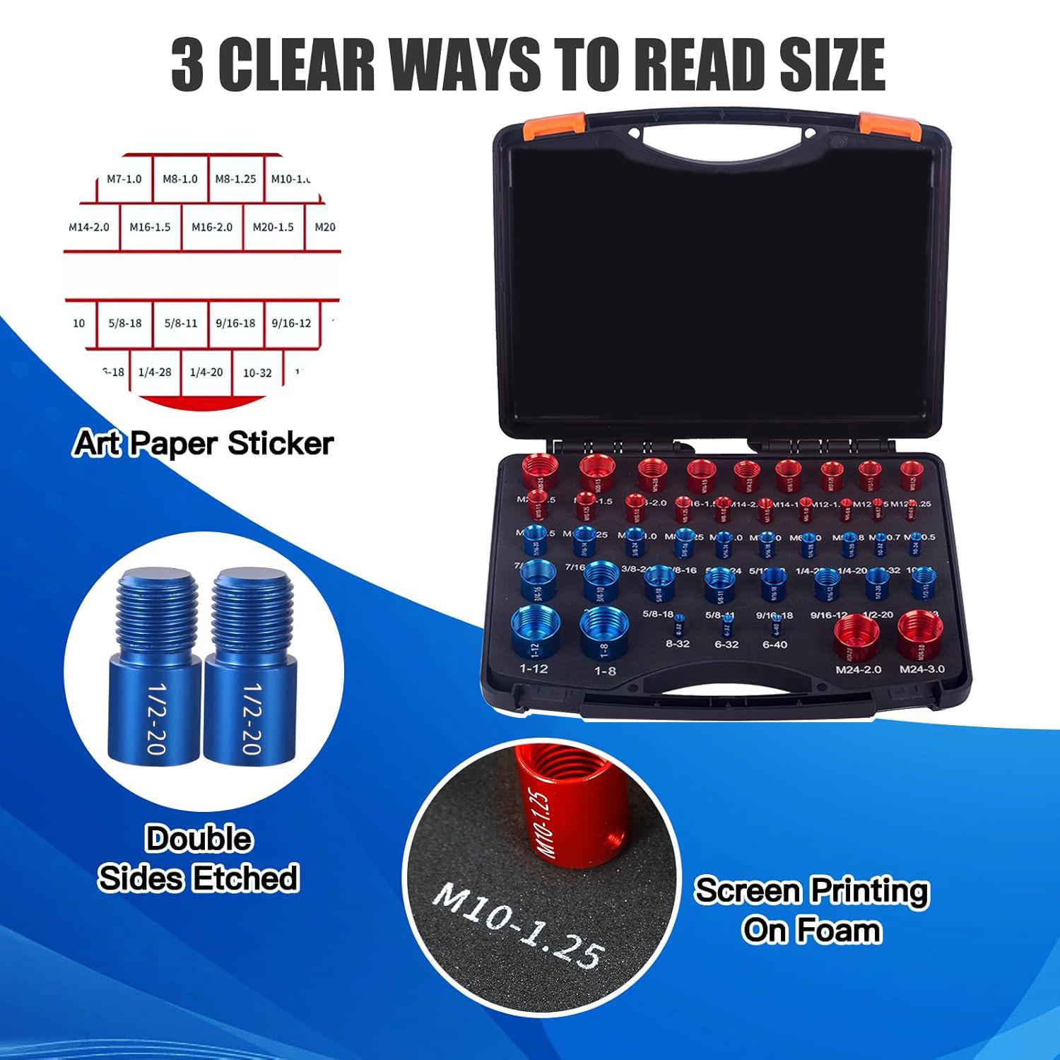 44pcs Thread Checker Set, Independent Packaging, Ideal for Complex & Narrow Spaces, DIY Measurement Tool Kit, Hardware