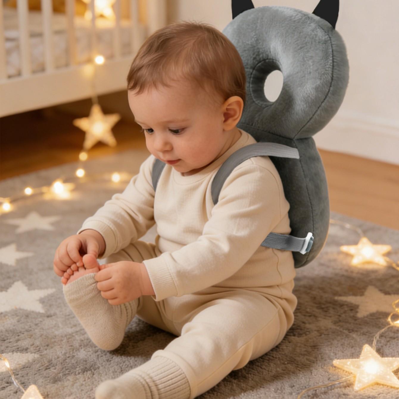 Baby Head Protection Backpack, Adjustable Safety Pillow for Walking and Crawling, Christmas-Themed Walker Protective Pad