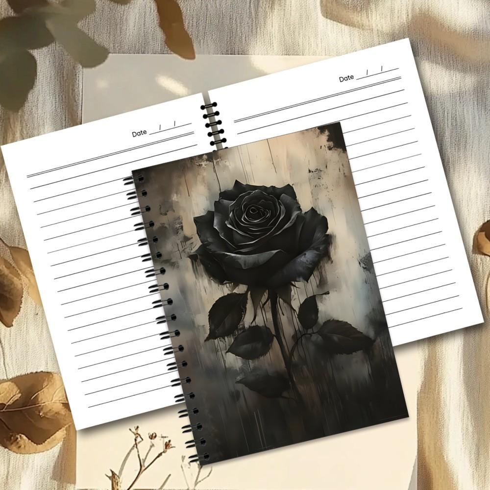 New Bestselling A5 Gothic Floral Notebook, Sketchbook, Spiral Coil Journal, Memo Pad, Writing Book, Ideal for Notes and Drawings