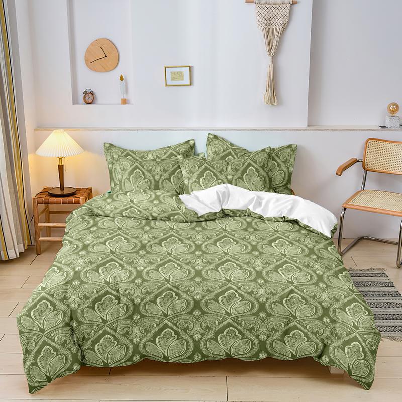 Mandala Floral Pattern Decorative Duvet Cover Set, 3 Counts/set Including 1 Duvet Cover & 2 Pillowcase without Filler, Soft Comfortable for Home Bedroom