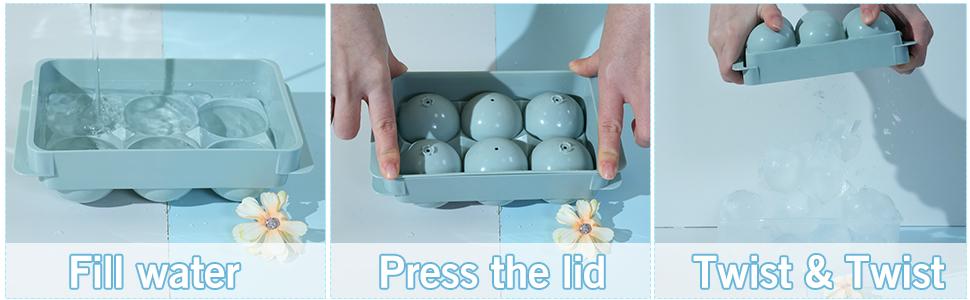 WIBIMEN Ice Ball Tray Set (1.9") | Easy-Release, 2-Pack with Storage Box & Ice Tongs | Perfect for Whiskey & Cocktails