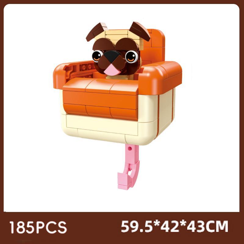 185 PCS Creative Building Blocks (Dog / Clown / Ice Cream Theme): Wall Decor + Key Hanger + Storage | Gift / Collection / Christmas Edition