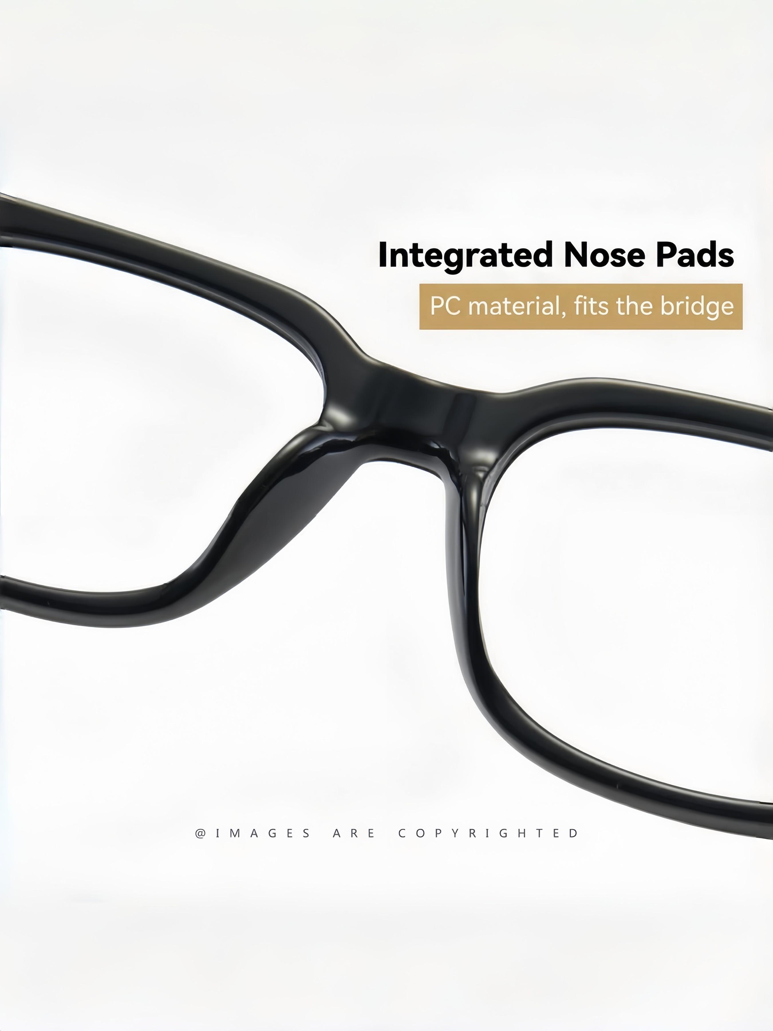 Classic Square Frame Sunglasses, Unisex Casual Optical Glasses, Random Print Decorative Lenses, All Seasons Travel Fashion Eyewear